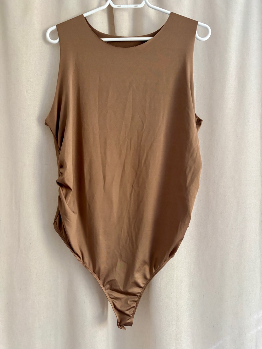 Ruched Brown Bodysuit — Size XXL